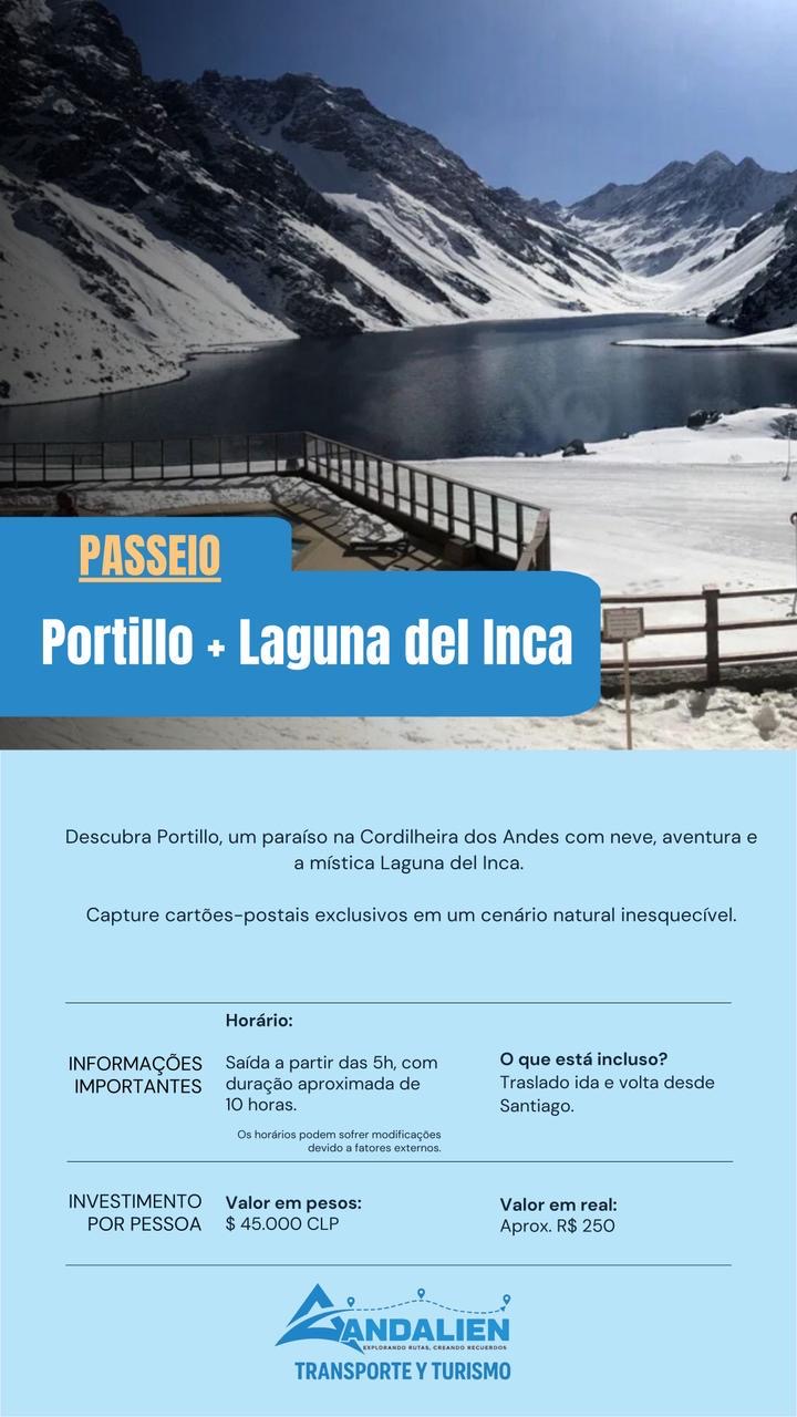 Laguna del Inca cercada pela neve em Portillo