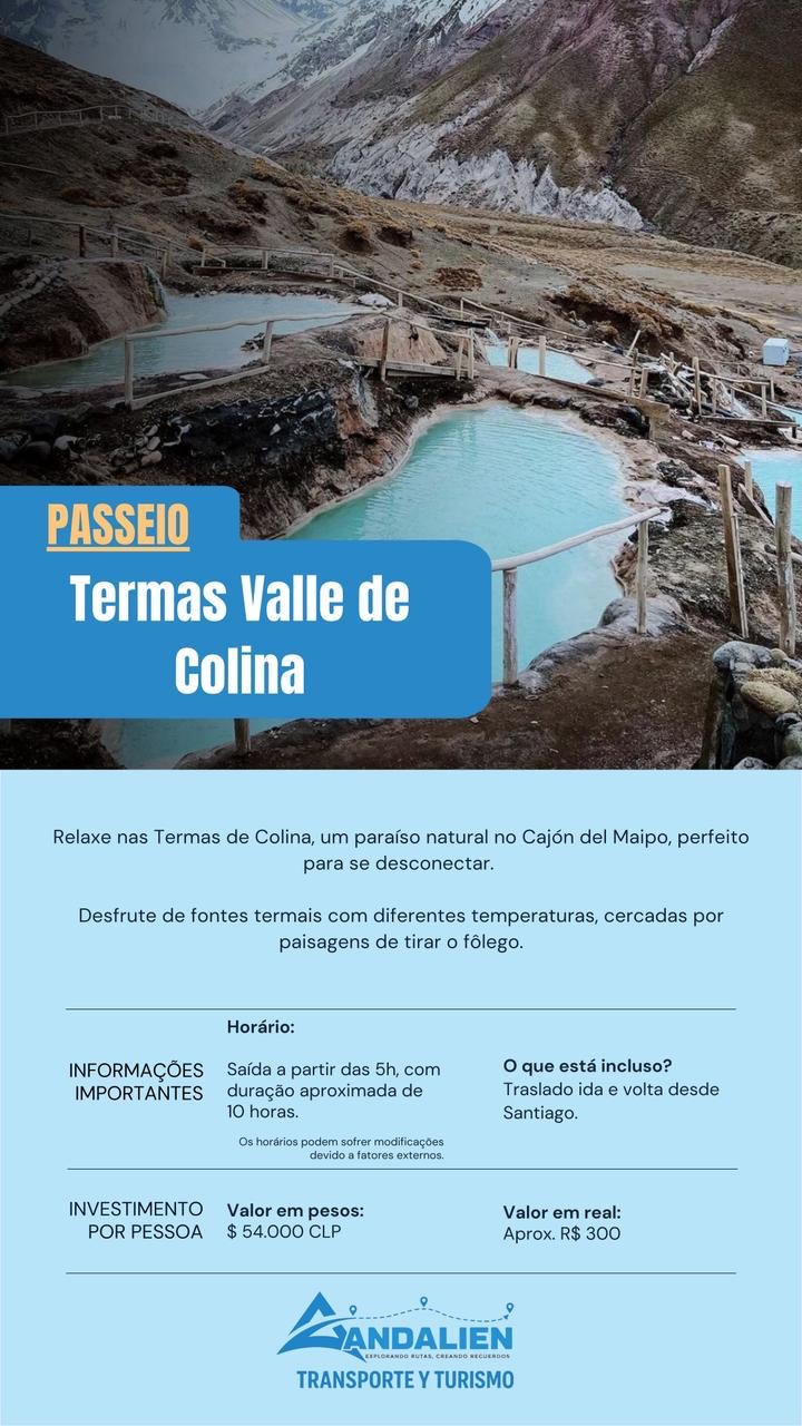 Piscinas termais naturais no Valle de Colina